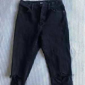 UO Black Ripped High Rise Skinny Jeans